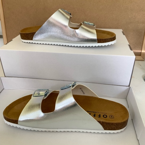 OFFICE Silver Double Buckle Sandals UK 8 EU 41 - Picture 5 of 14